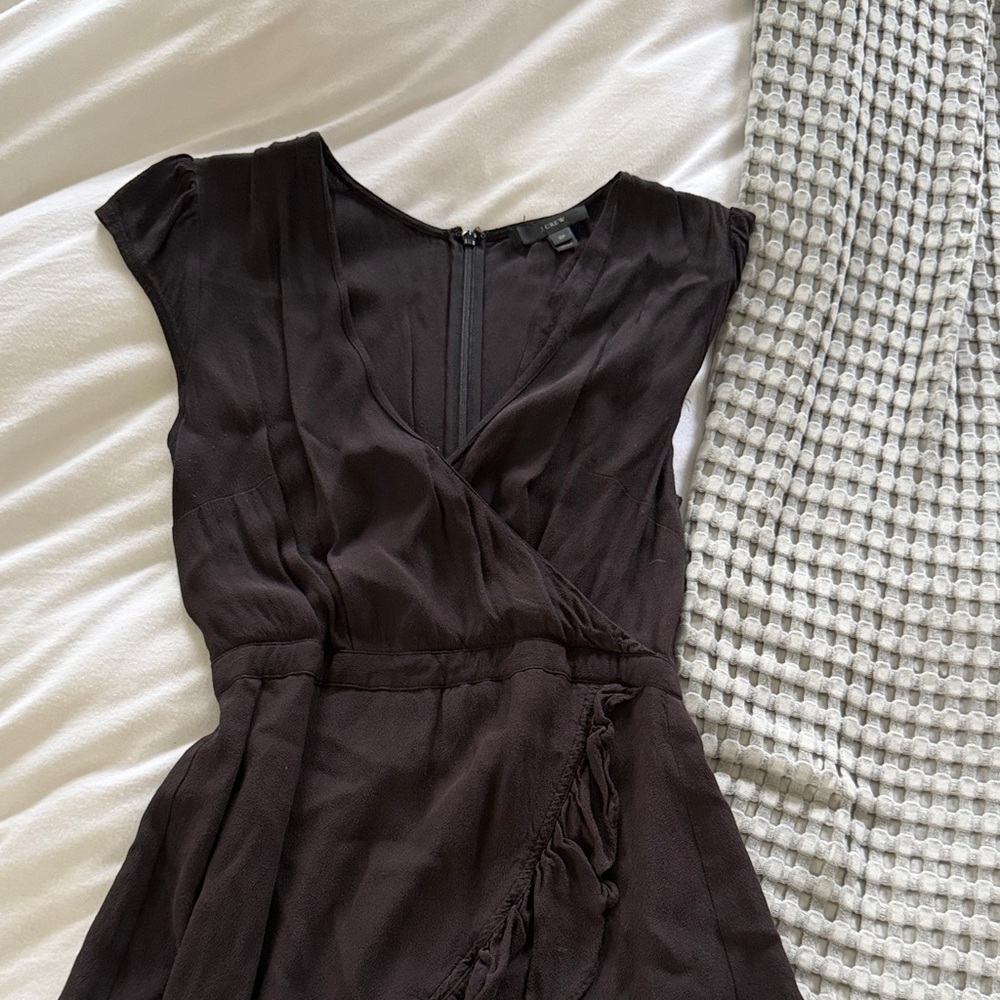 J. Crew Black Mini Wrap Dress